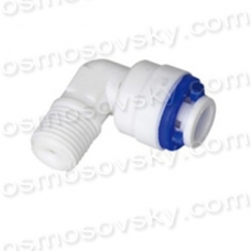 Oбратный клапан угловой пластиковый 1/4”QC-1/8”НР; QCBV-3, фитинг для корпуса мембраны